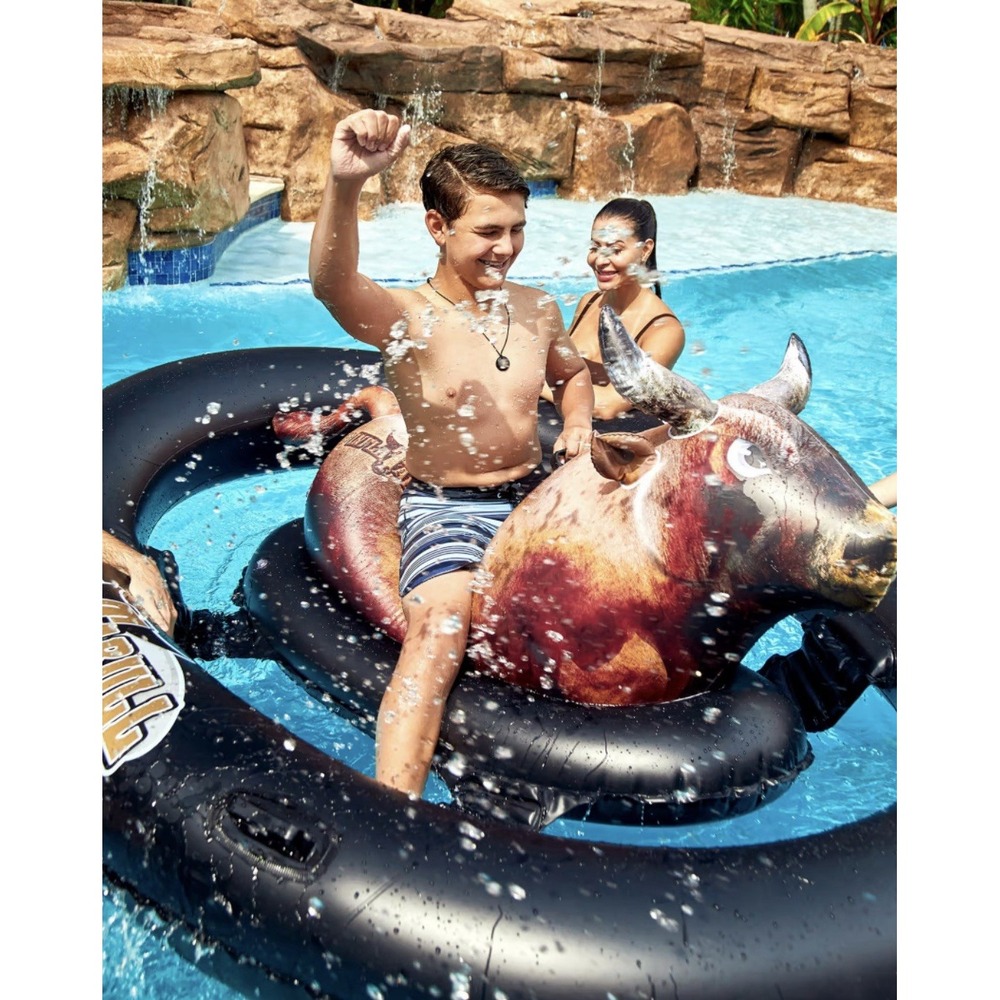 Inflatable Bull Pool Toy Adult Play Large Bull Ride Party MSRP 110 - Picture 5 of 8
